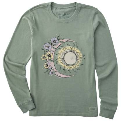 Women's Moon Flower Long Sleeve Crusher Tee