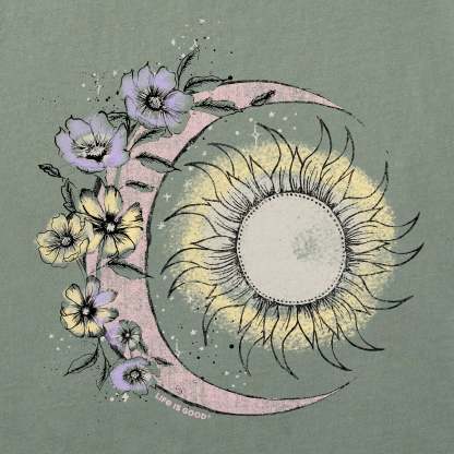 Women's Moon Flower Long Sleeve Crusher Tee