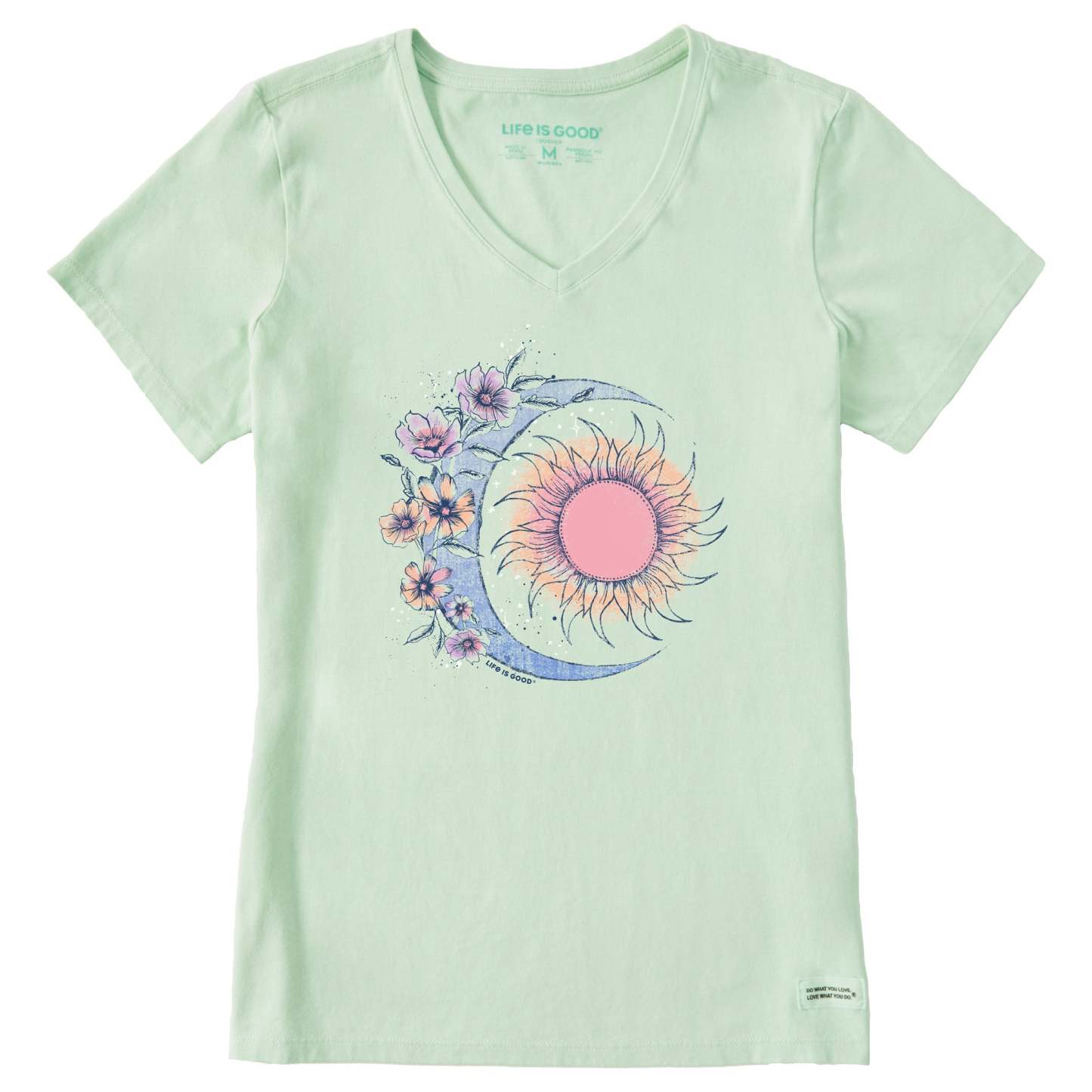 Women's Moon Flower Short Sleeve Vee