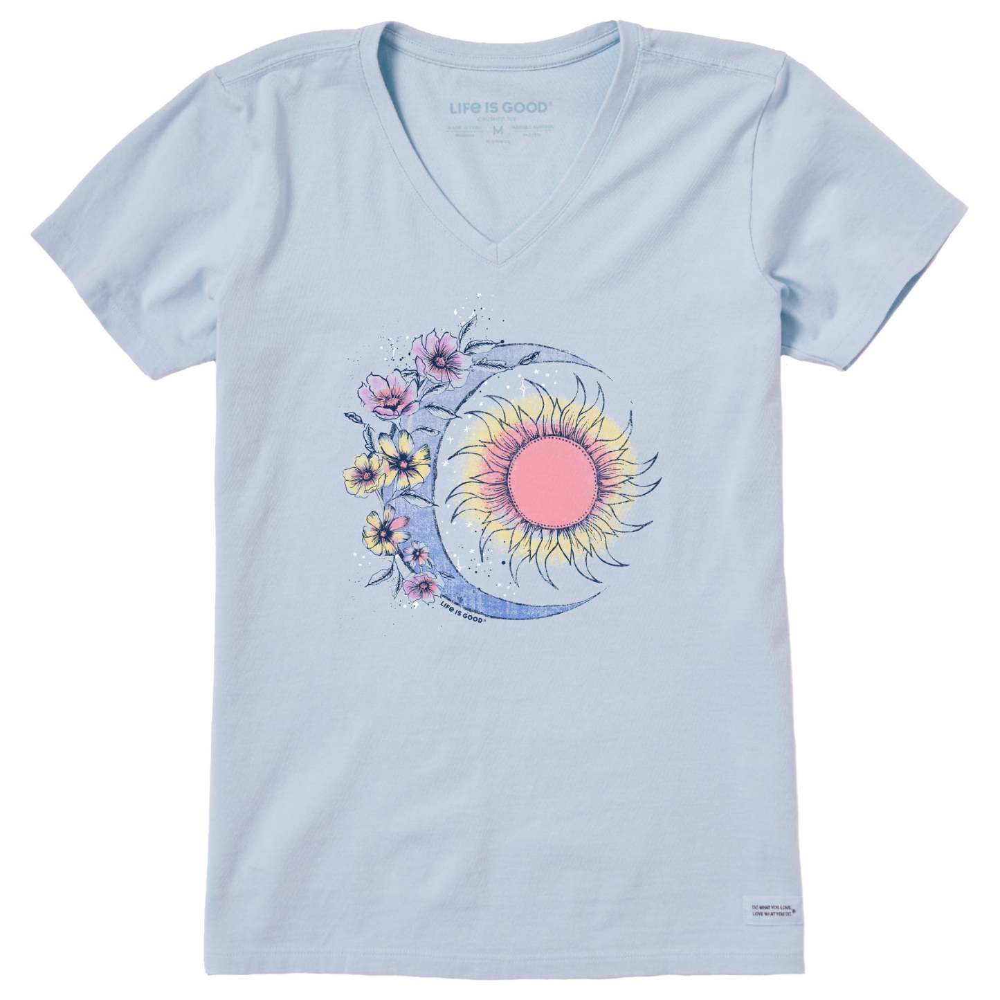 Women's Moon Flower Short Sleeve Vee