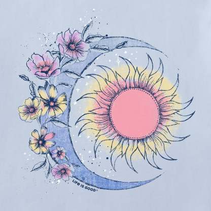 Women's Moon Flower Short Sleeve Vee