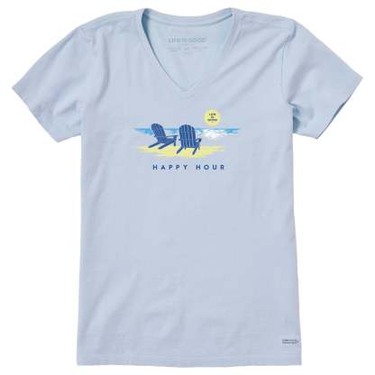 Women's Golden Happy Hour Short Sleeve Crusher Vee