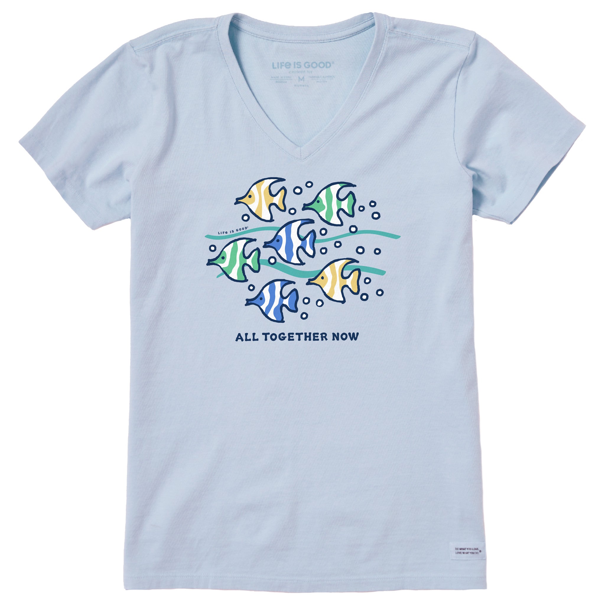 Women's All Together Now Fish Short Sleeve Crusher Vee