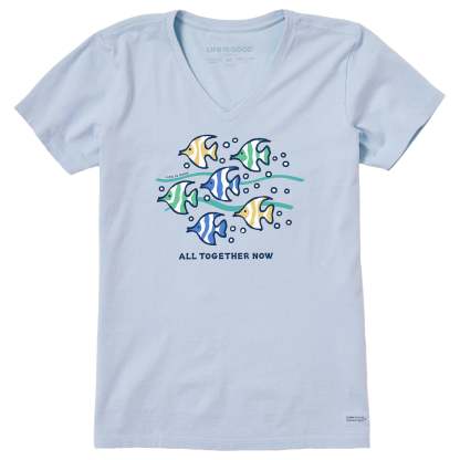 Women's All Together Now Fish Short Sleeve Crusher Vee