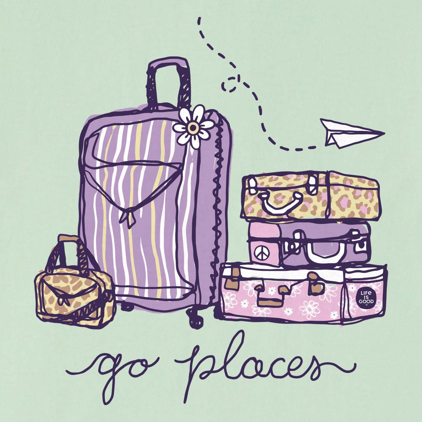 Women's Go Places Luggages Short Sleeve Crusher Tee