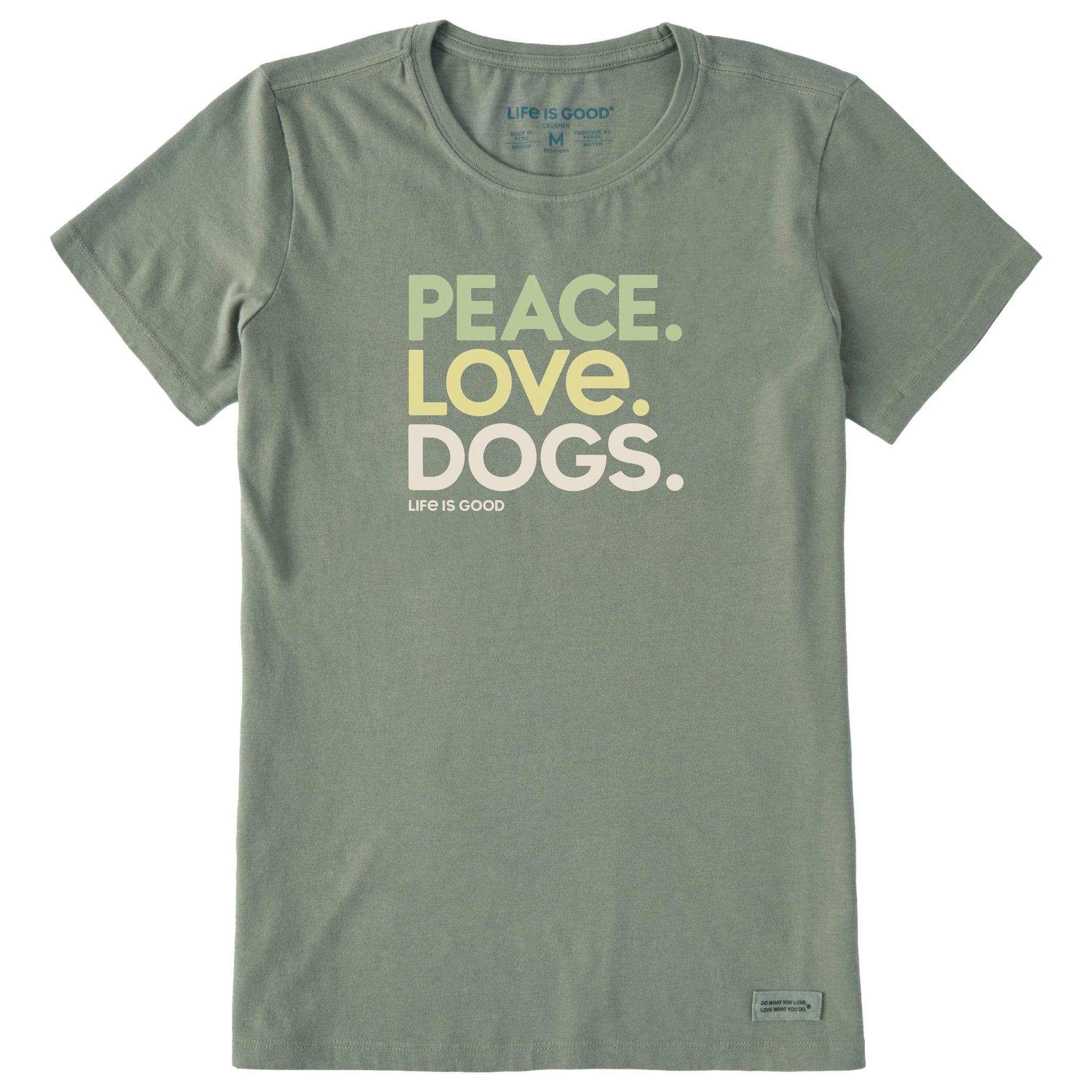 Women's Peace Love Dogs Short Sleeve Crusher Tee