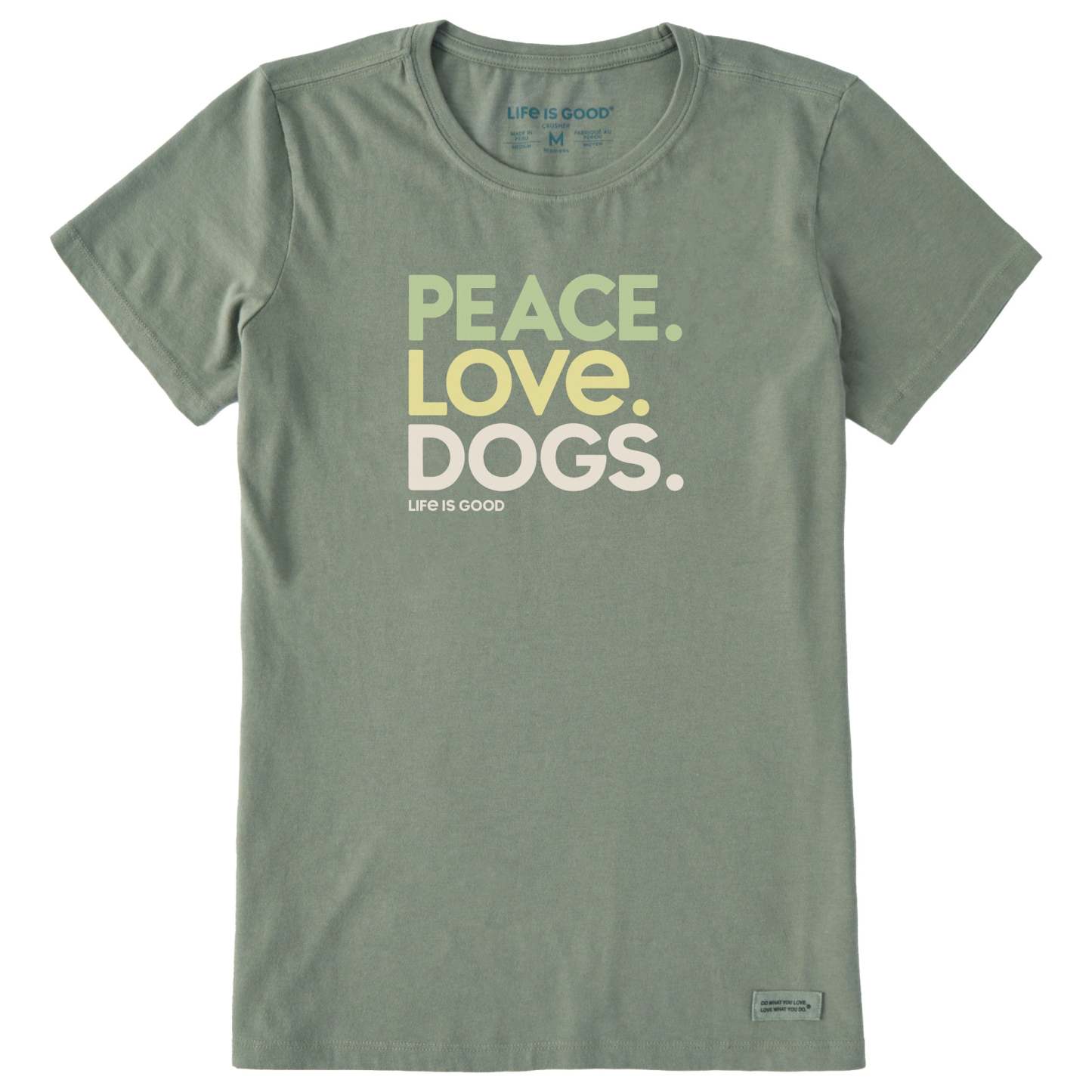 Women's Peace Love Dogs Short Sleeve Crusher Tee