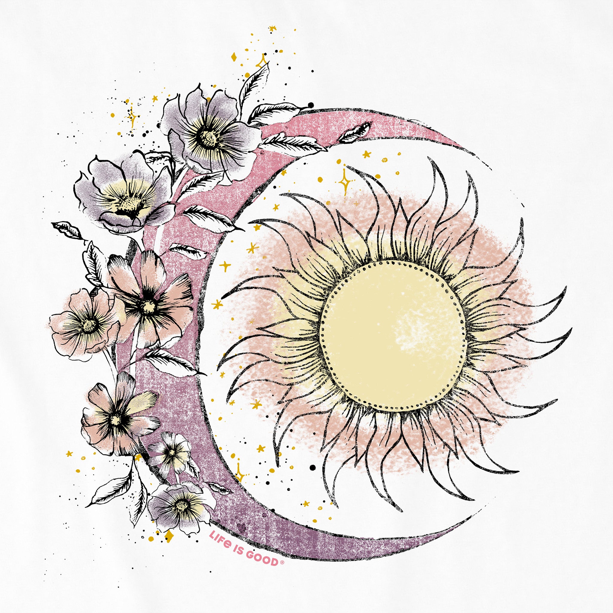 Women's Moon Flower Long Sleeve Crusher Tee