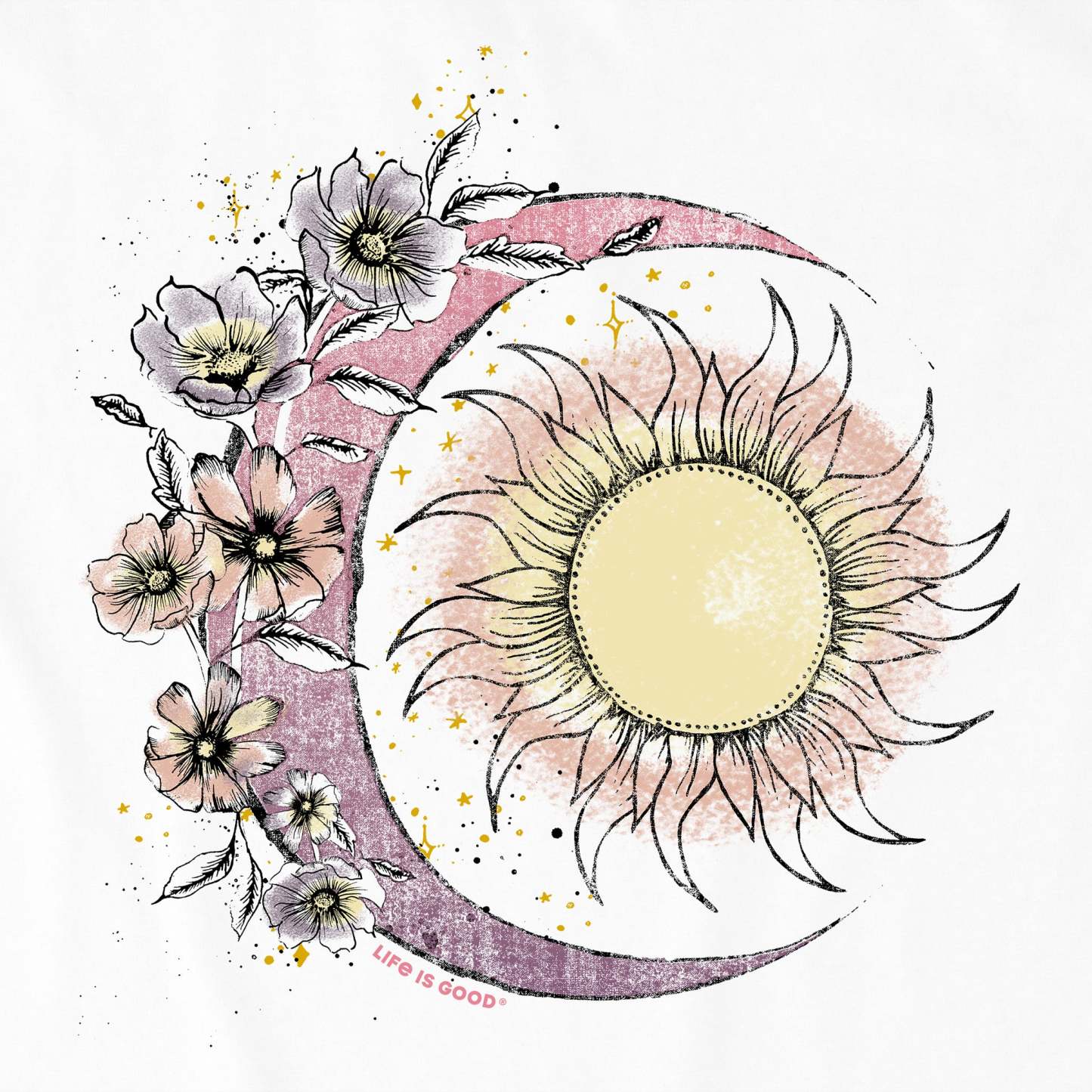 Women's Moon Flower Long Sleeve Crusher Tee