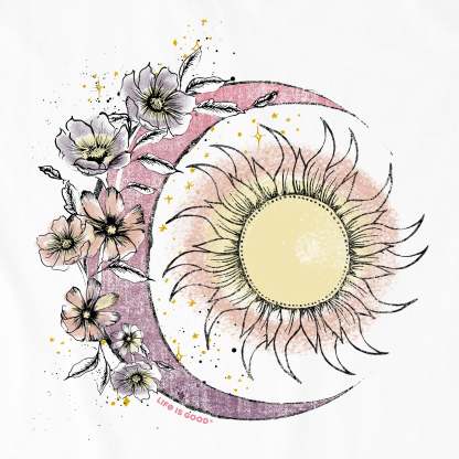 Women's Moon Flower Long Sleeve Crusher Tee