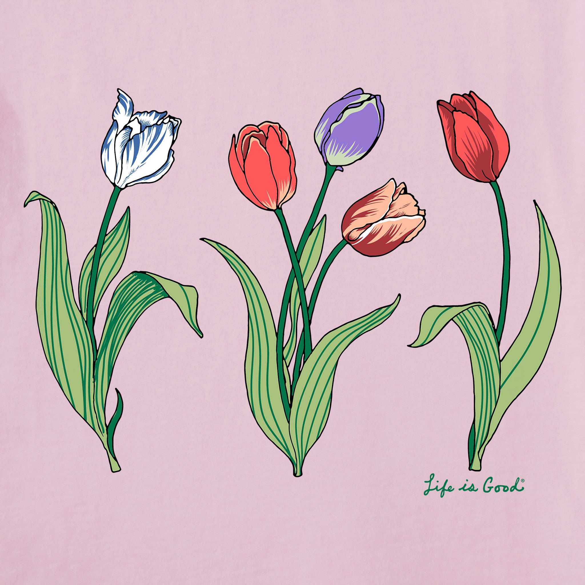 Women's 3 Genuine Tulips Short Sleeve Crusher Tee