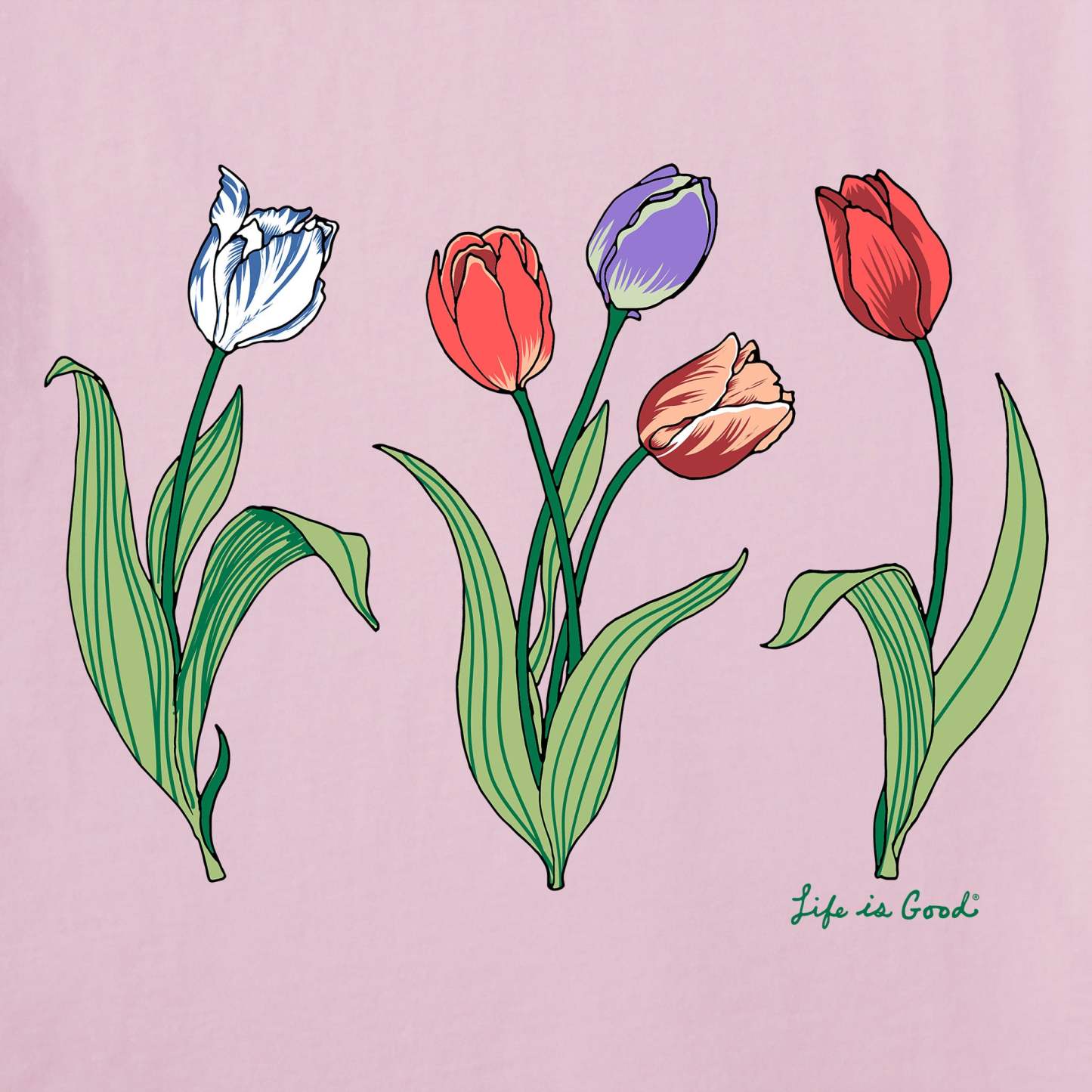 Women's 3 Genuine Tulips Short Sleeve Crusher Tee