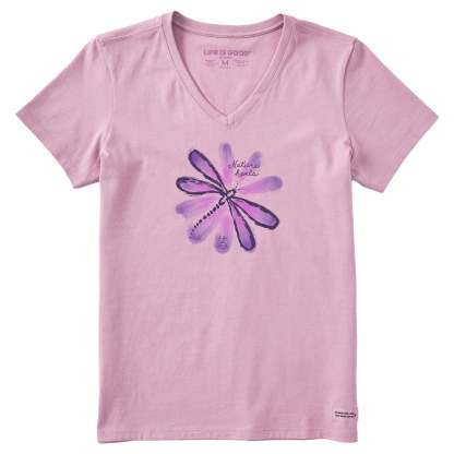 Women's Nature Heals Dragonfly Short Sleeve Vee