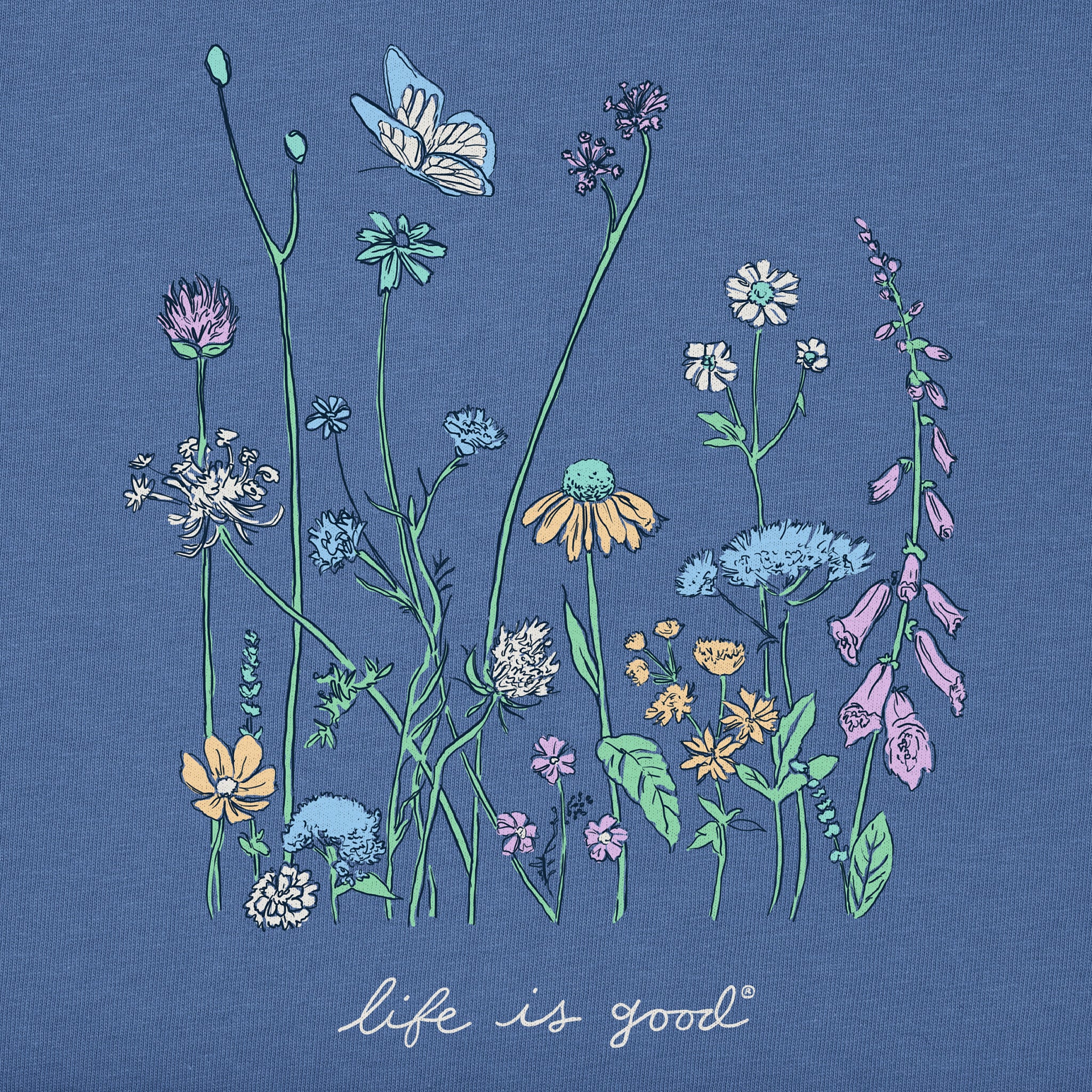Women's Realaxed Wildflowers Short Sleeve Tee