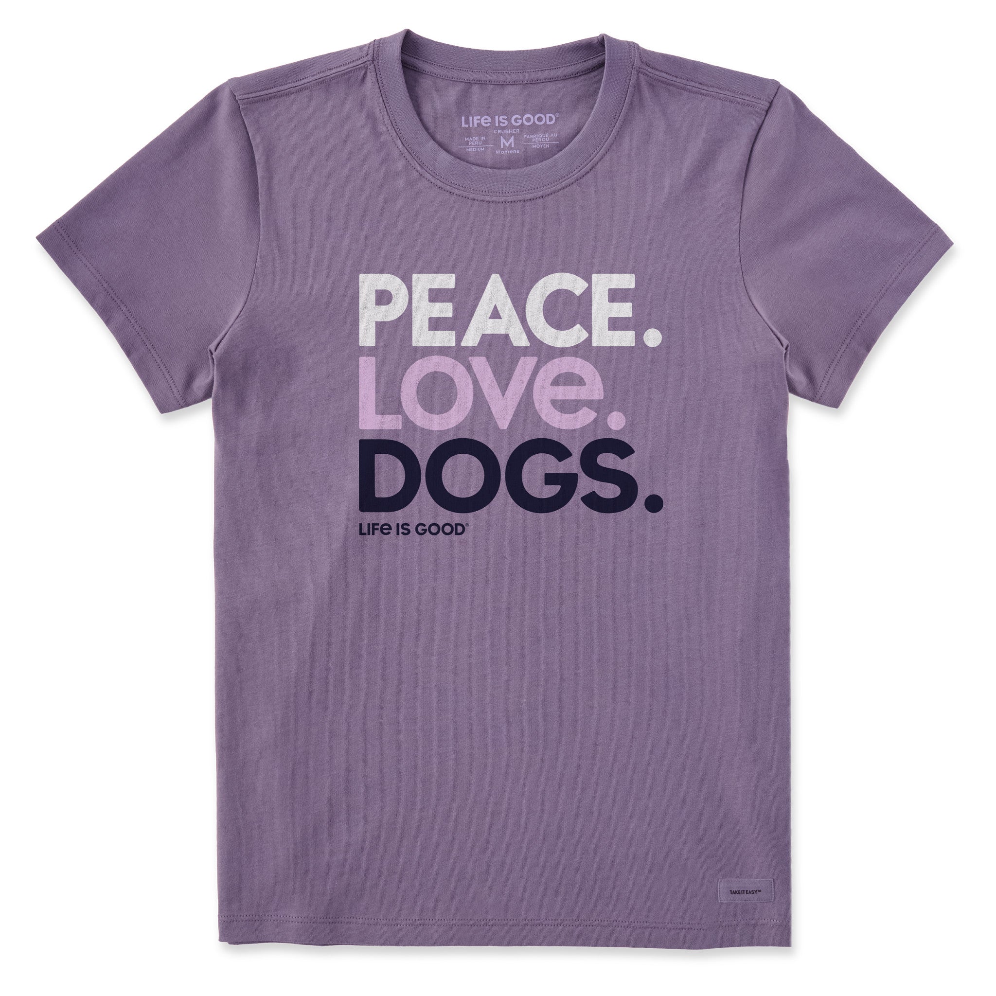 Women's Peace Love Dogs Short Sleeve Crusher Tee