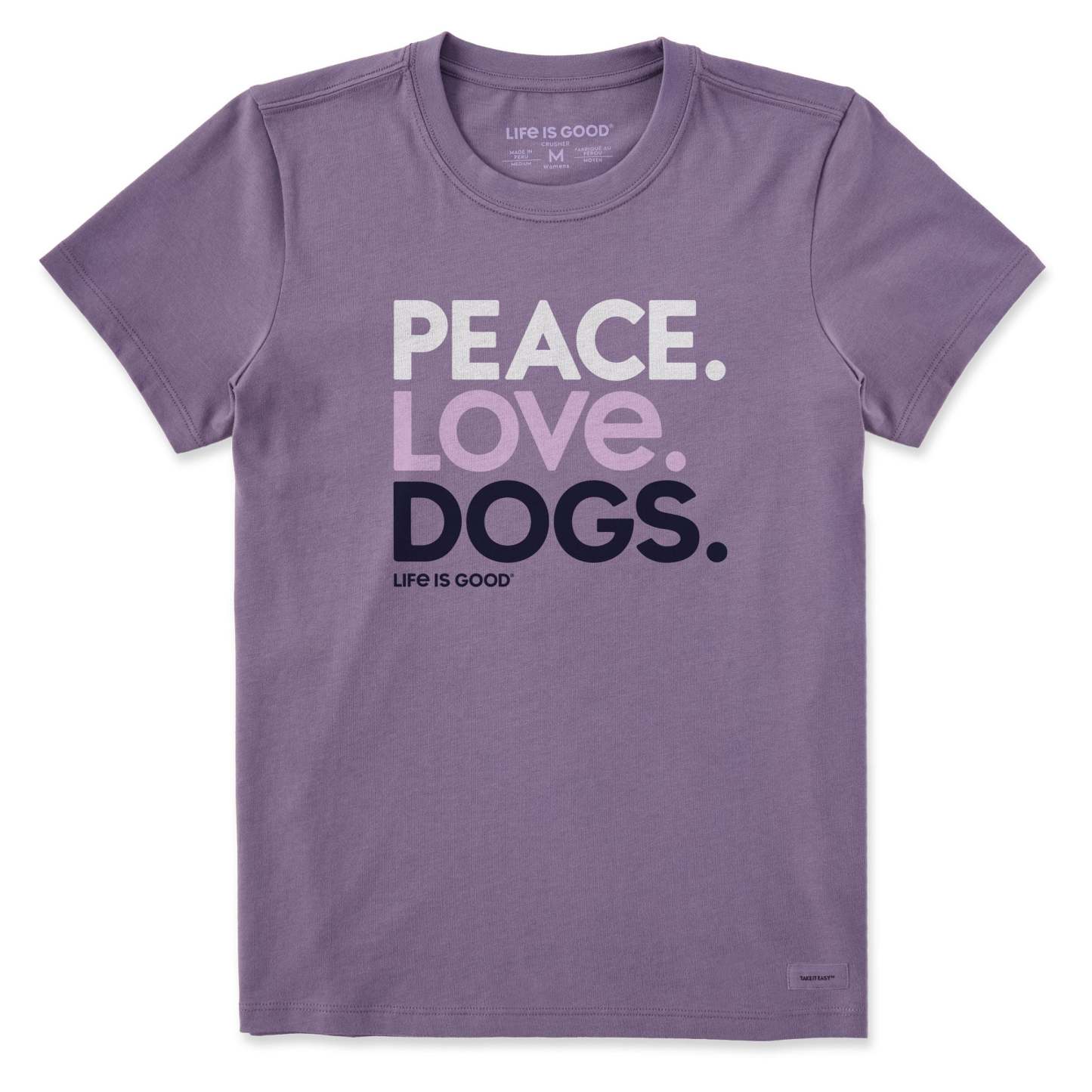 Women's Peace Love Dogs Short Sleeve Crusher Tee