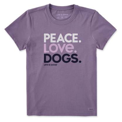 Women's Peace Love Dogs Short Sleeve Crusher Tee