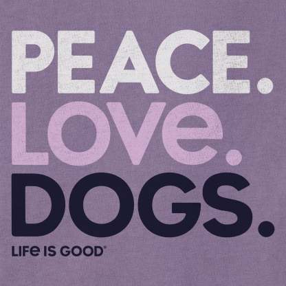 Women's Peace Love Dogs Short Sleeve Crusher Tee