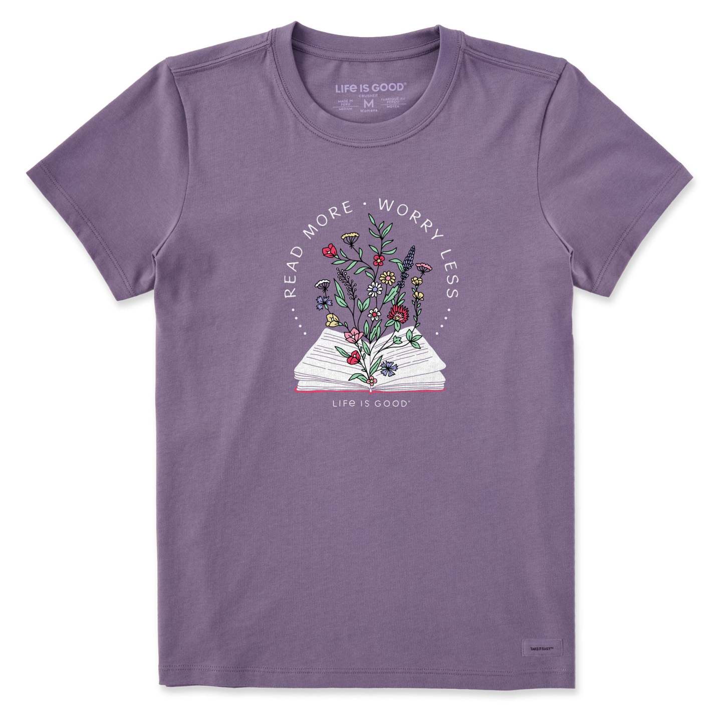 Women's Read More Flower Book Short Sleeve Tee