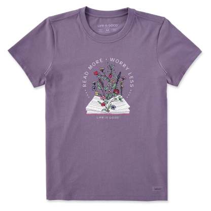 Women's Read More Flower Book Short Sleeve Tee