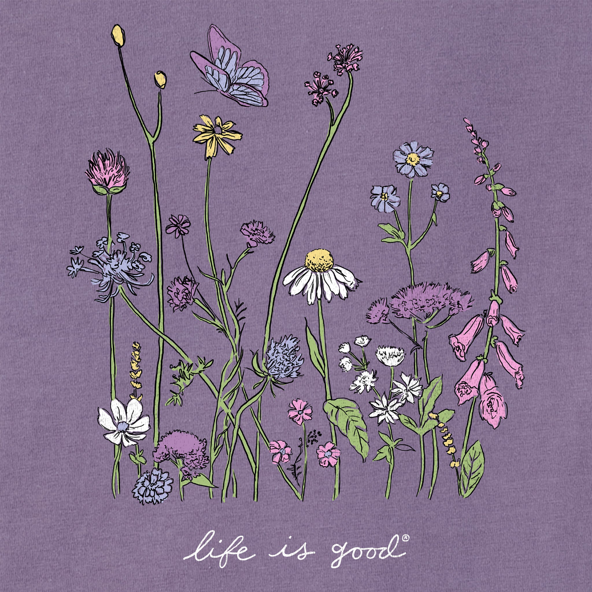 Women's Realaxed Wildflowers Short Sleeve Tee