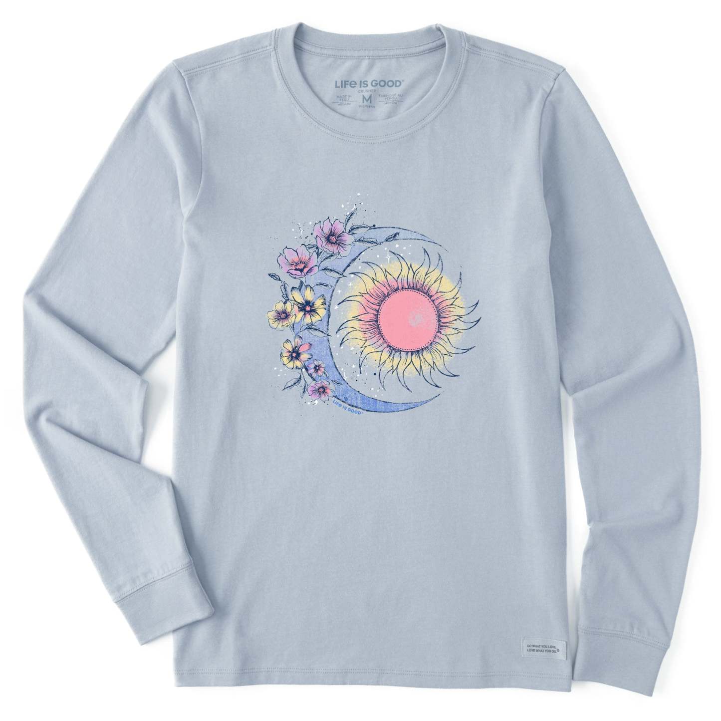 Women's Moon Flower Long Sleeve Crusher Tee