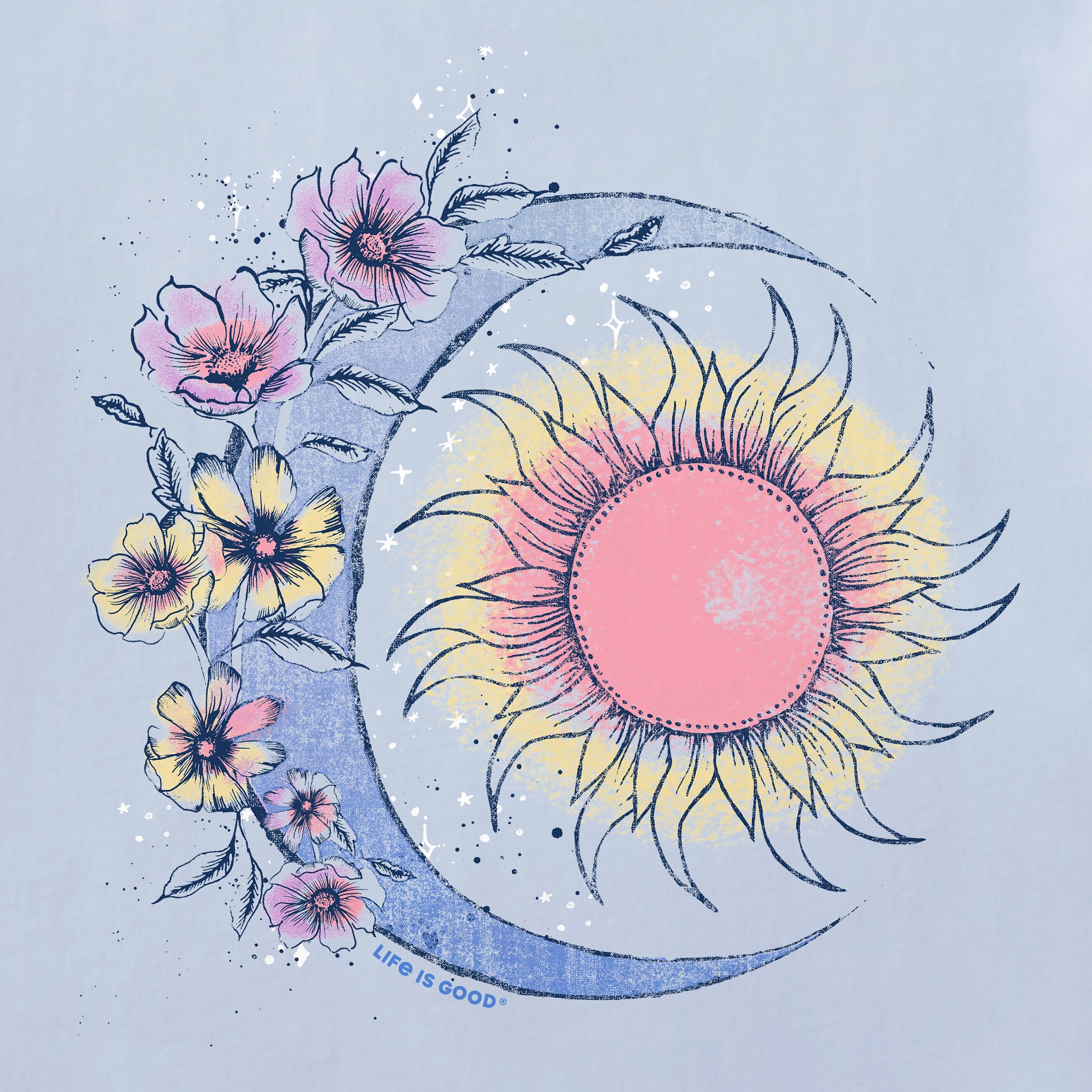 Women's Moon Flower Long Sleeve Crusher Tee