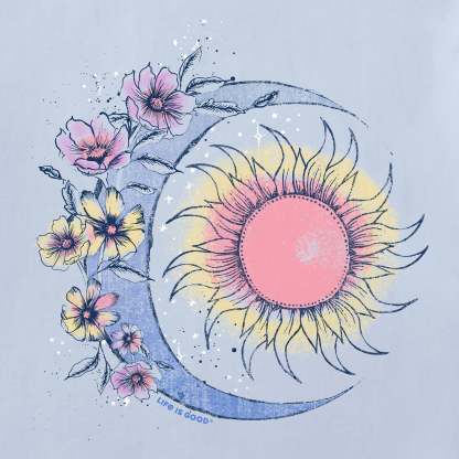 Women's Moon Flower Long Sleeve Crusher Tee