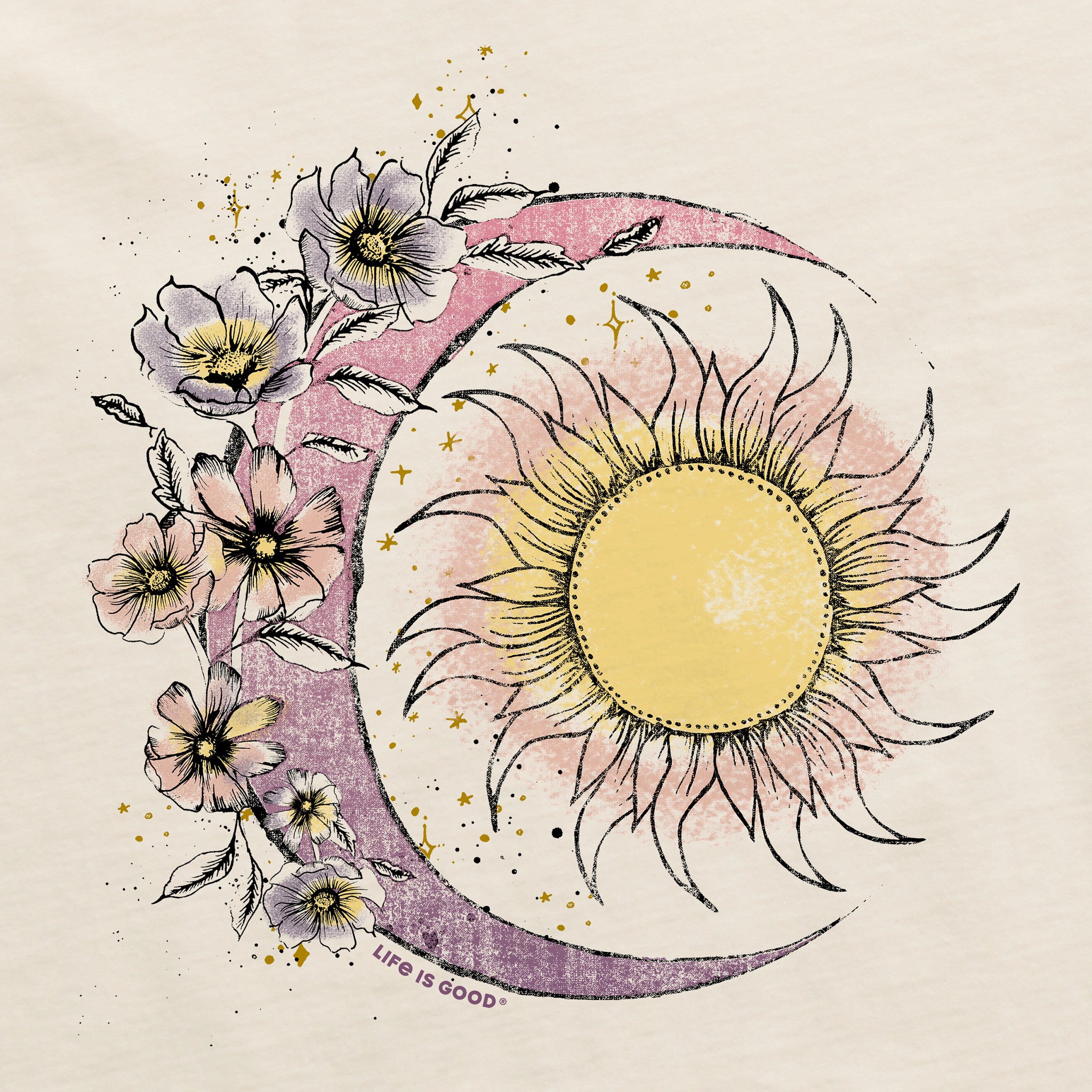 Women's Moon Flower Long Sleeve Crusher Tee
