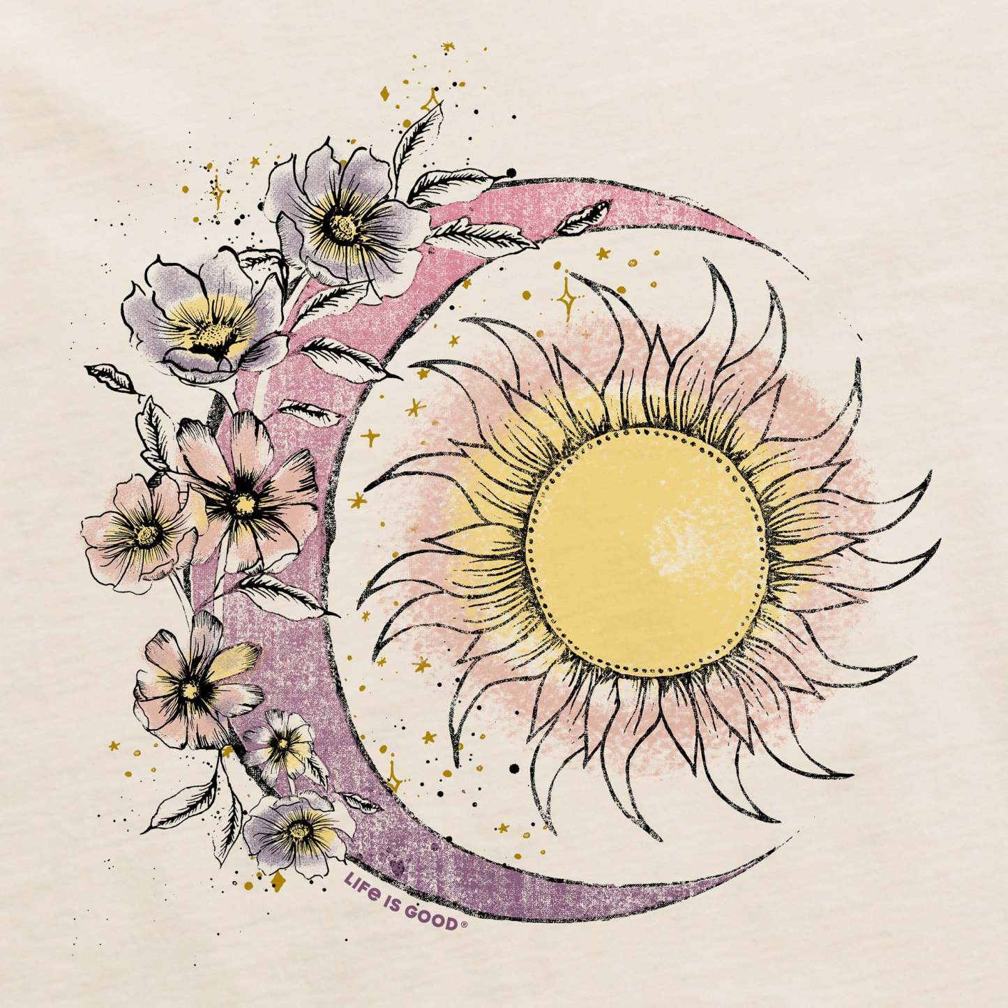 Women's Moon Flower Long Sleeve Crusher Tee