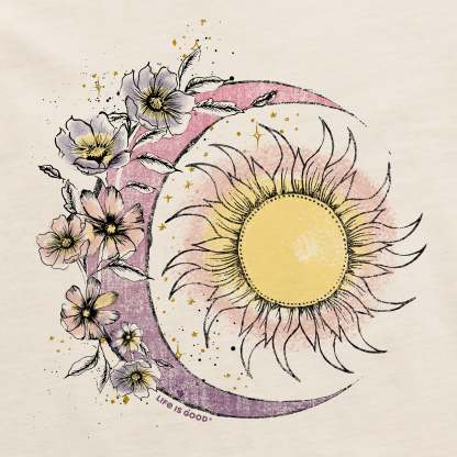 Women's Moon Flower Long Sleeve Crusher Tee