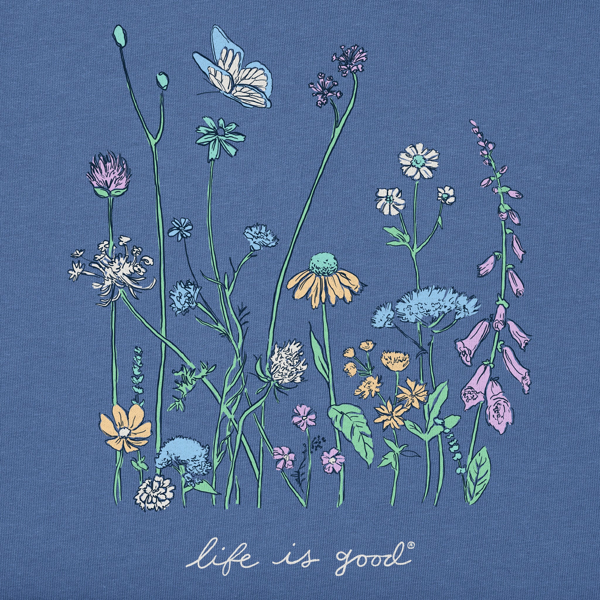Women's Realaxed Wildflowers Long Sleeve Crusher Tee