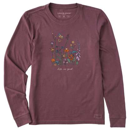 Women's Realaxed Wildflowers Long Sleeve Crusher Tee