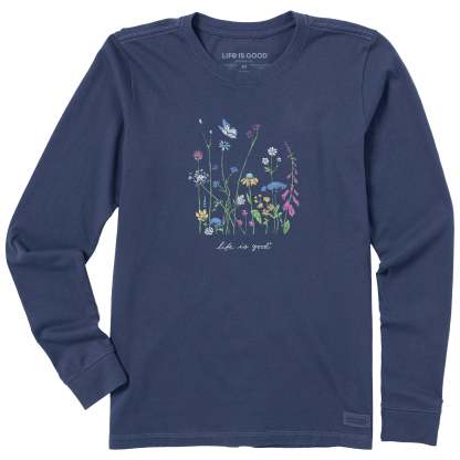 Women's Realaxed Wildflowers Long Sleeve Crusher Tee