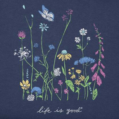 Women's Realaxed Wildflowers Long Sleeve Crusher Tee