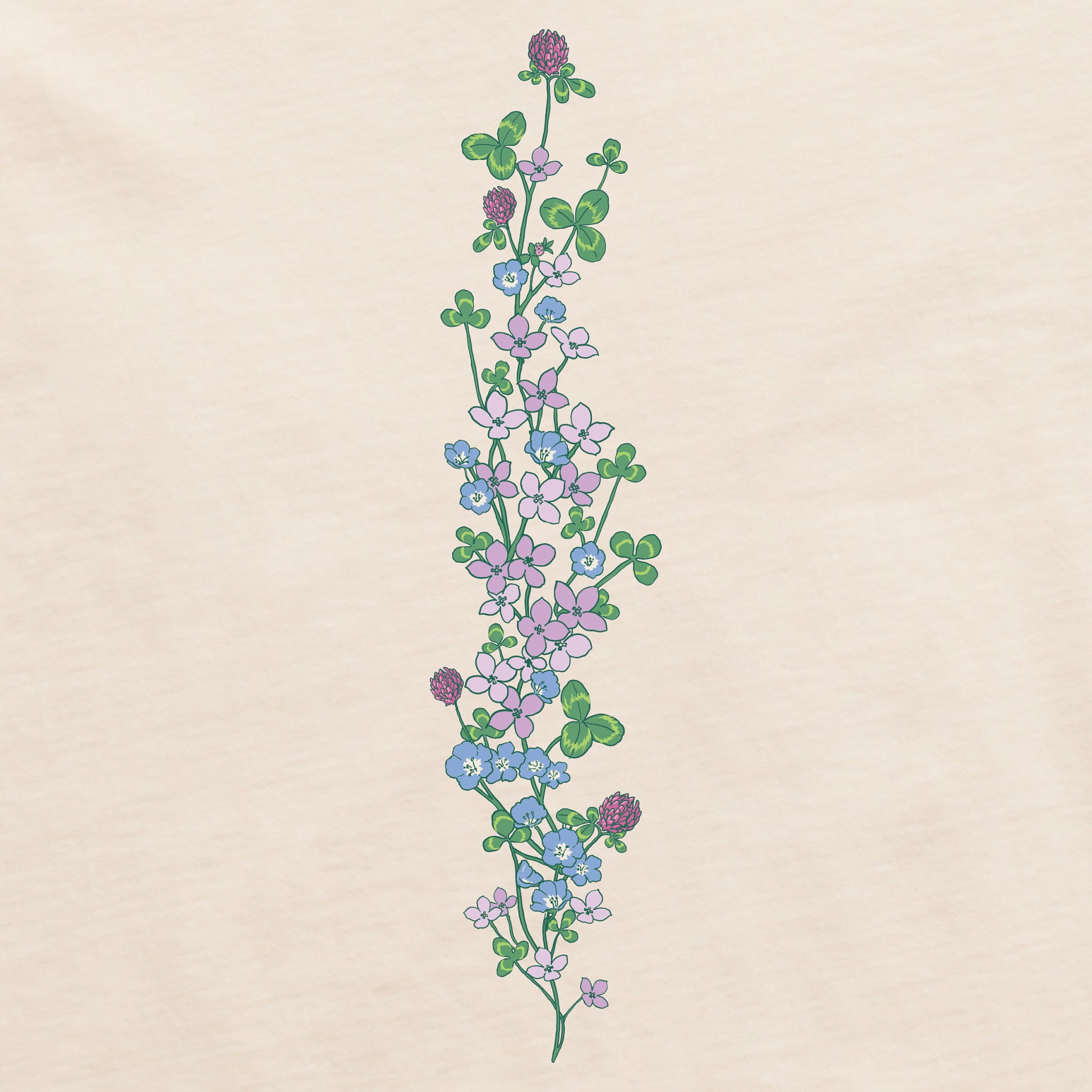 Women's Clovers & Wildflowers Long Sleeve Crusher Tee