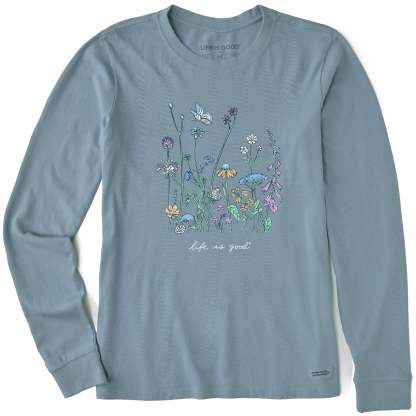 Women's Realaxed Wildflowers Long Sleeve Crusher Tee
