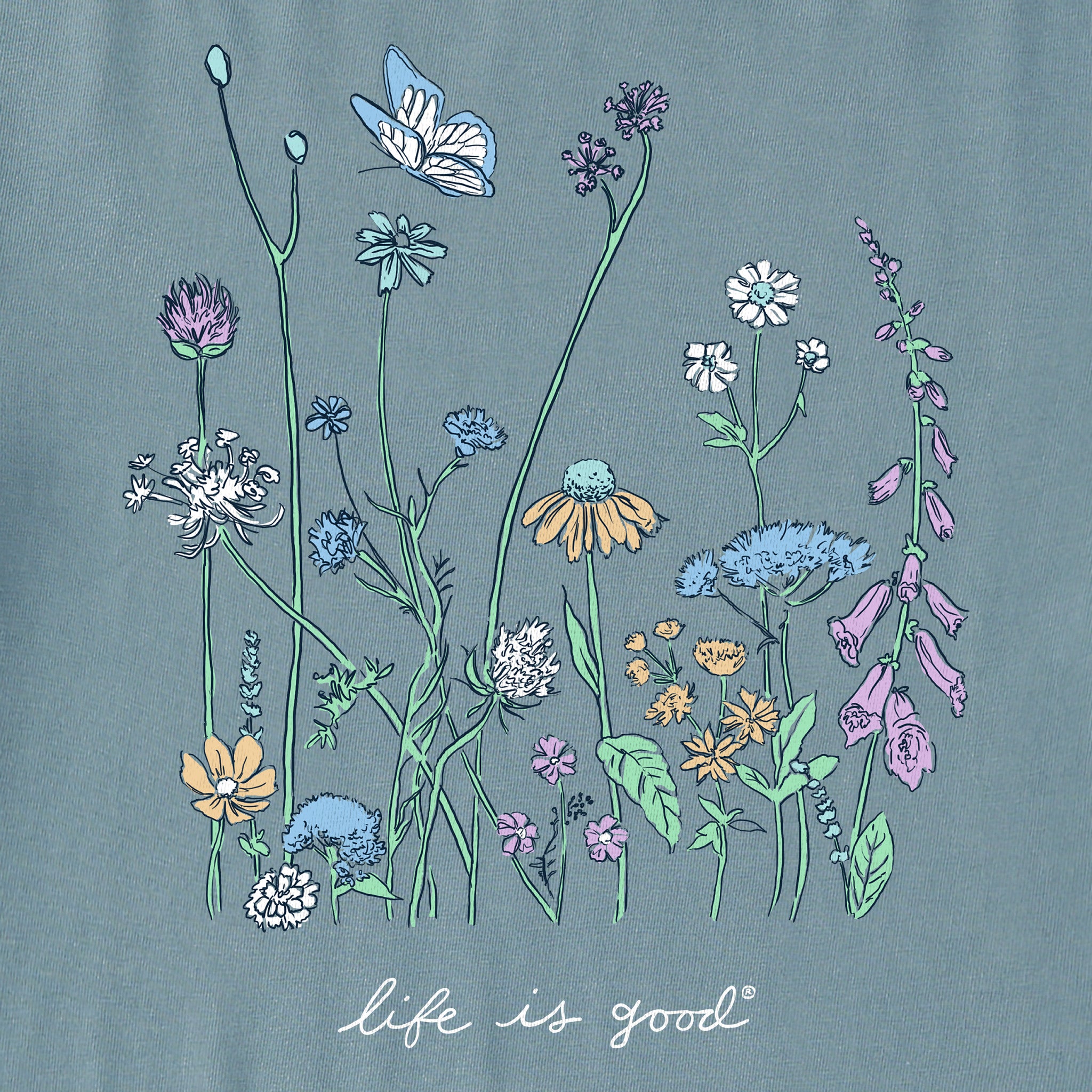 Women's Realaxed Wildflowers Long Sleeve Crusher Tee