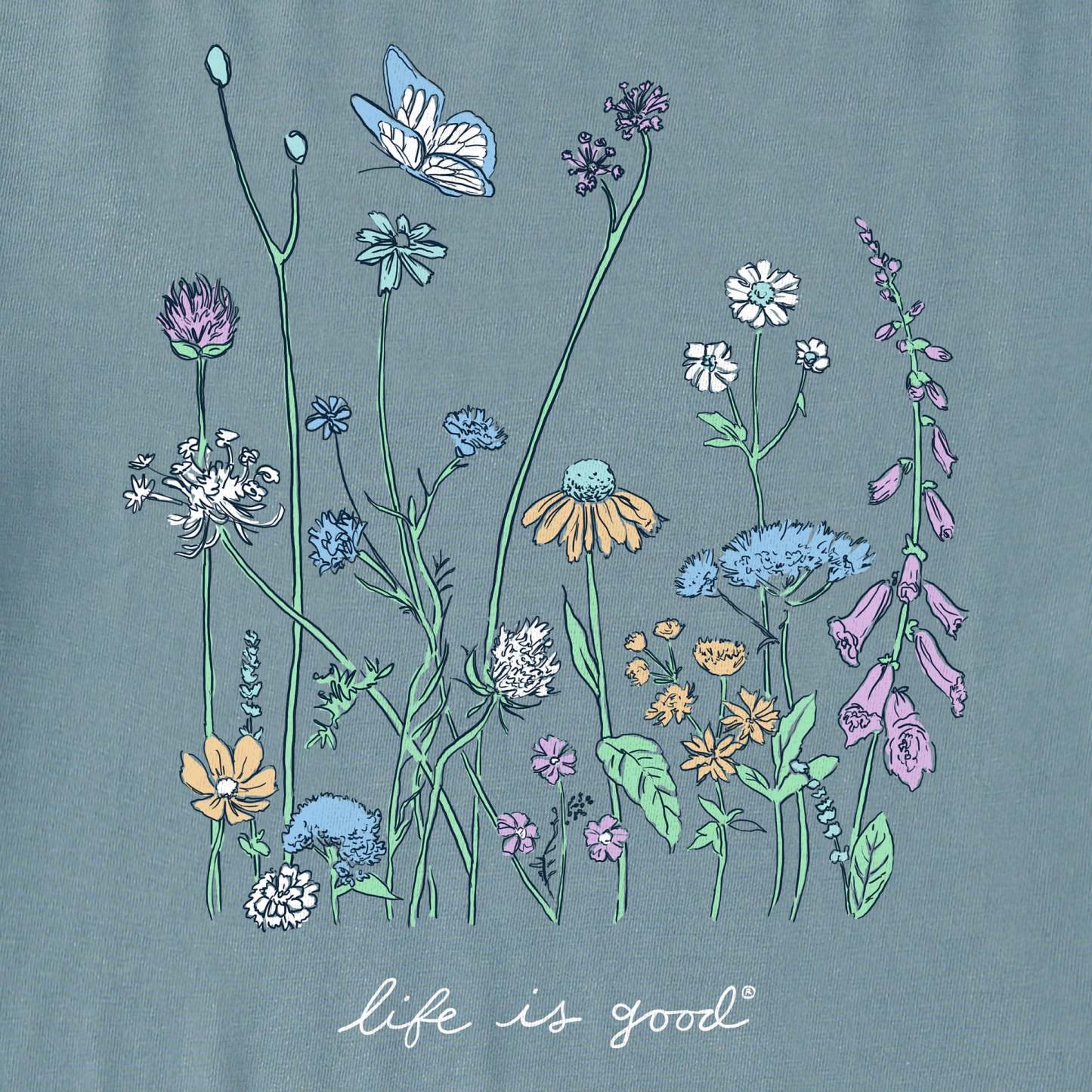 Women's Realaxed Wildflowers Long Sleeve Crusher Tee