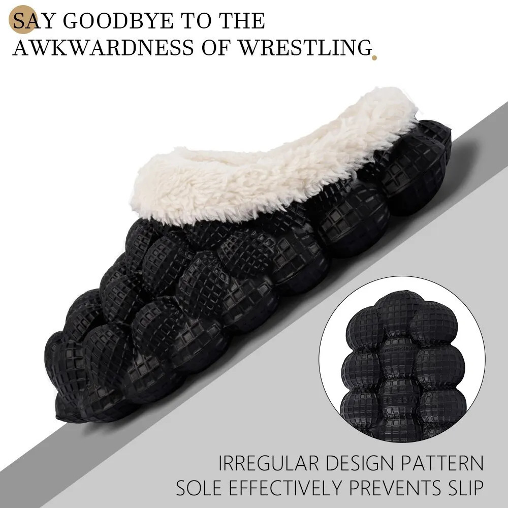 Women Slippers Home Bubble Slides Winter Warm Cotton Cloud Slippers Indoor Non-slip Spa Flip Flops Soft Pillow Massage Shoes