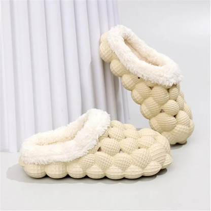 Women Slippers Home Bubble Slides Winter Warm Cotton Cloud Slippers Indoor Non-slip Spa Flip Flops Soft Pillow Massage Shoes
