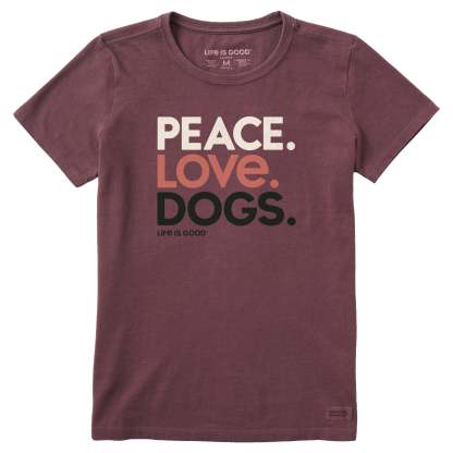 Women's Peace Love Dogs Short Sleeve Crusher Tee