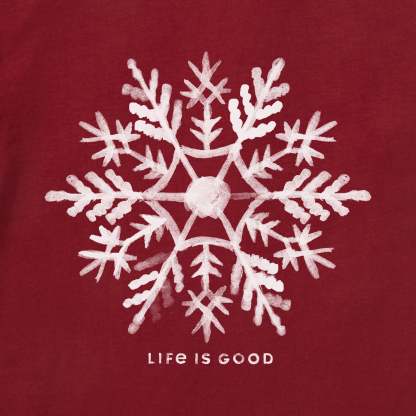 Women's Watercolor Snowflake Long Sleeve Crusher Tee