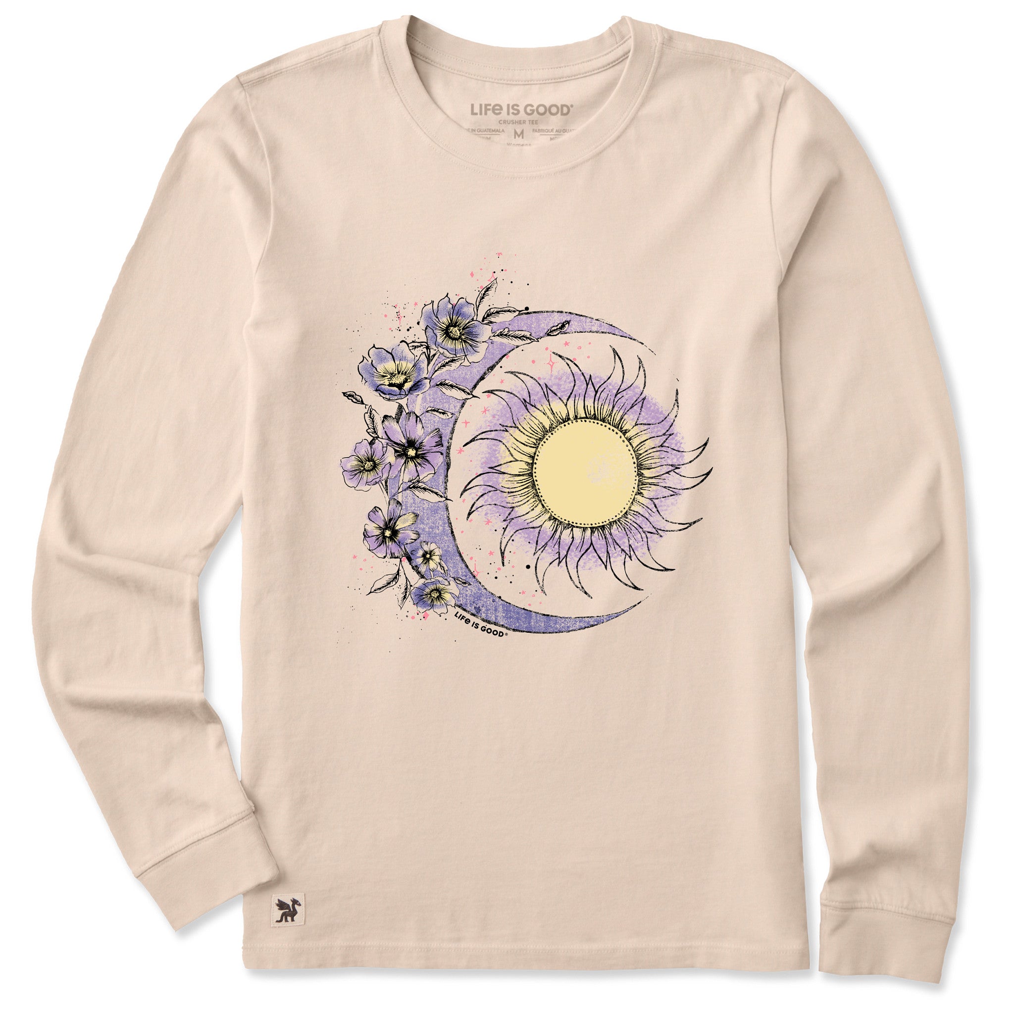 Women's Moon Flower Long Sleeve Crusher Tee