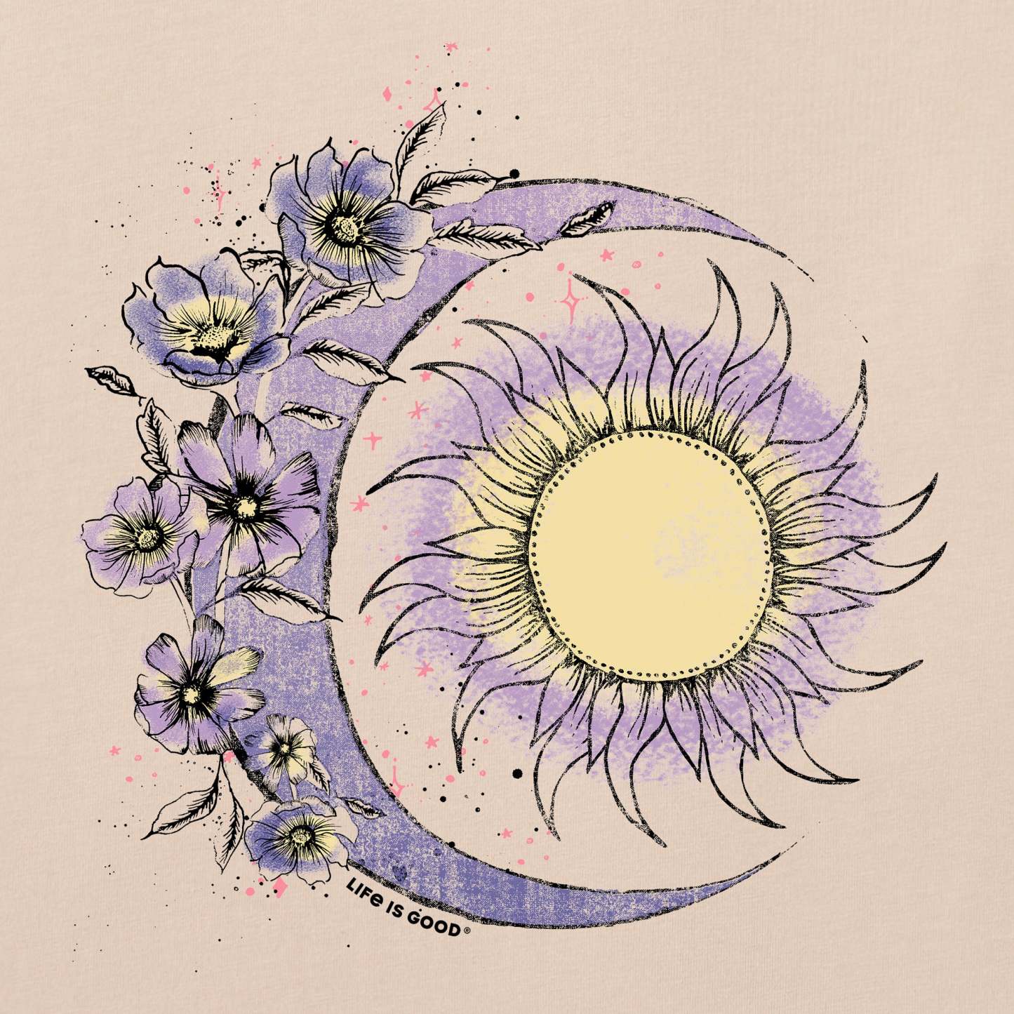 Women's Moon Flower Long Sleeve Crusher Tee