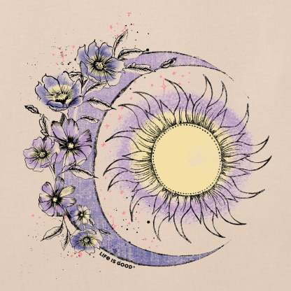 Women's Moon Flower Long Sleeve Crusher Tee