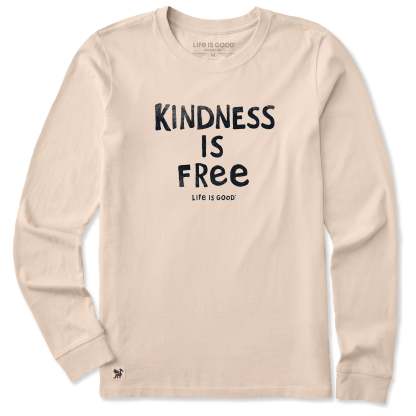 Women's Kindness is Free Long Sleeve Crusher Tee
