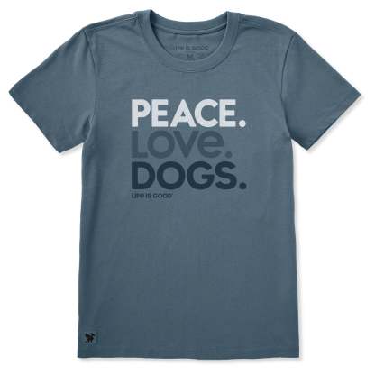 Women's Peace Love Dogs Short Sleeve Crusher Tee