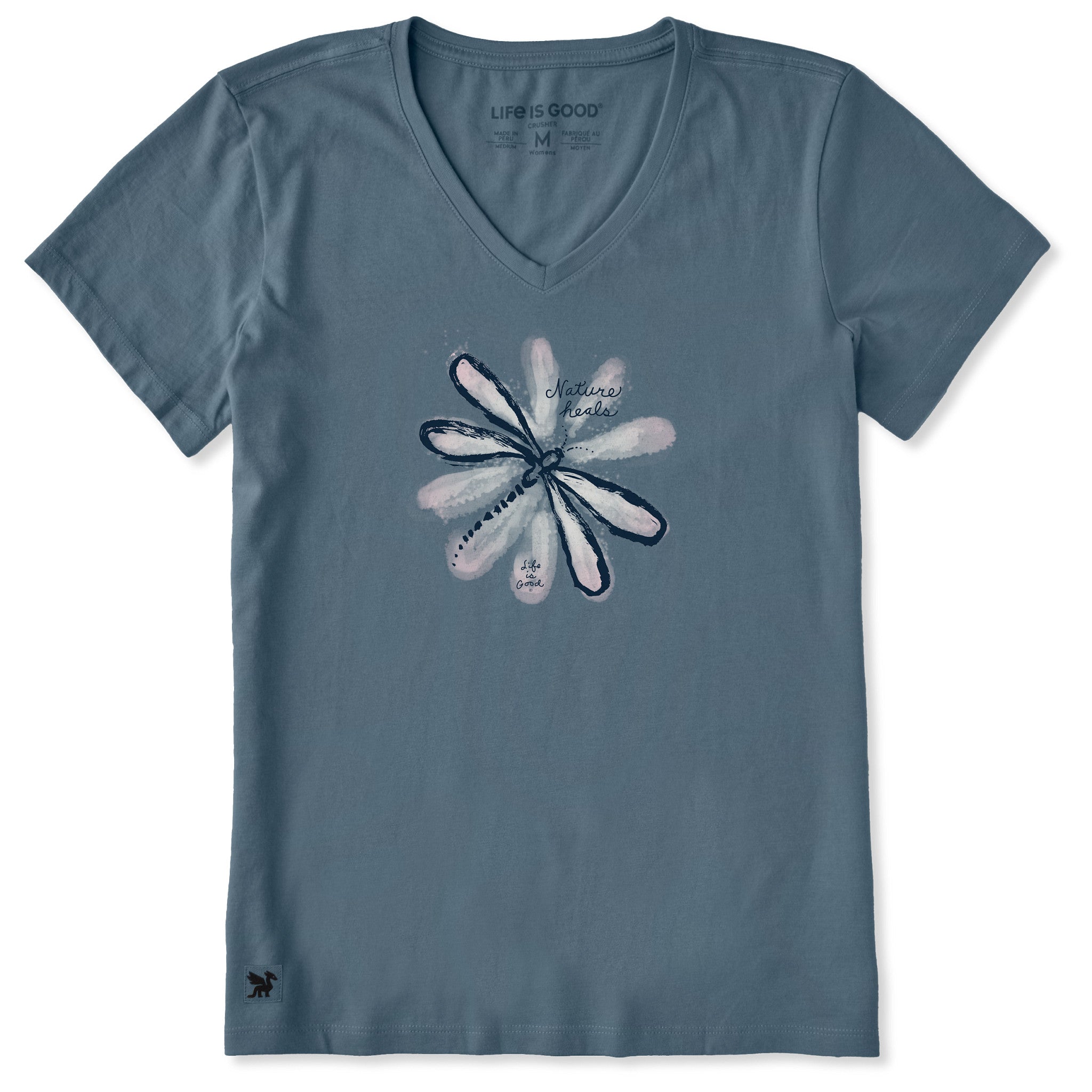 Women's Nature Heals Dragonfly Short Sleeve Vee