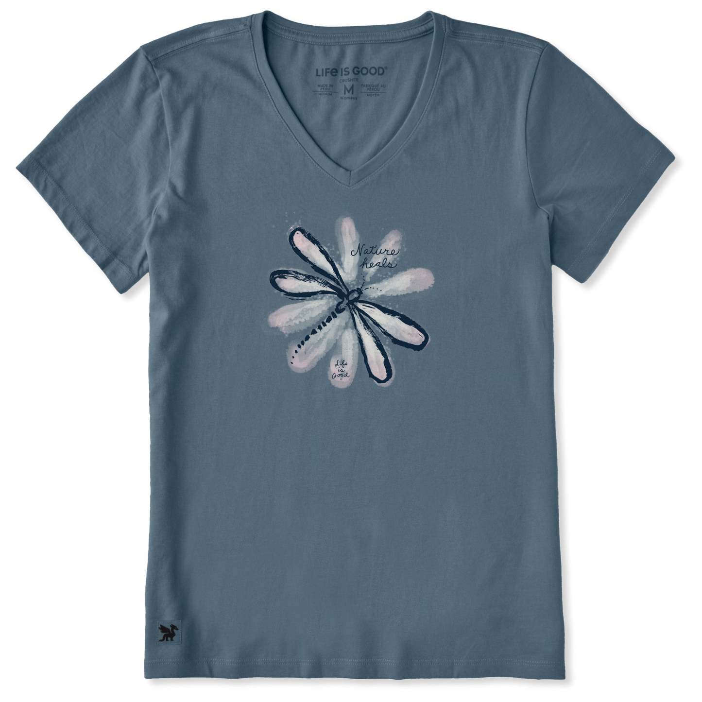 Women's Nature Heals Dragonfly Short Sleeve Vee